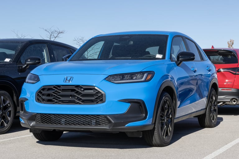 Avon - November 16, 2025: Honda HR-V AWD Sport Compact Crossover SUV display. Honda offers the HRV with a 158HP 4-Cylinder engine. MY:2026