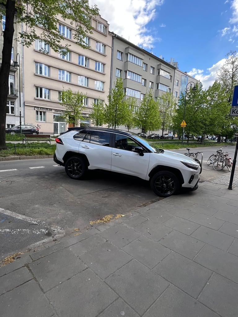 Krakow, Poland April 26, 2026 Toyota RAV4 parked showing the passenger side