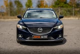 Front view of black Mazda sedan